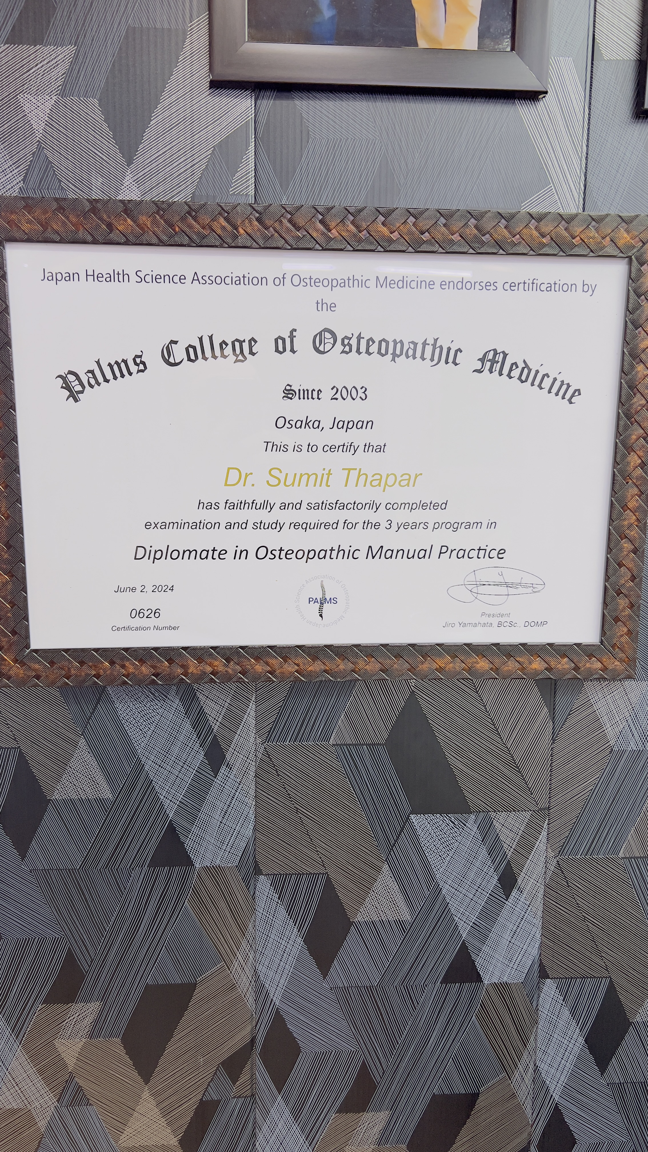 Diplomate in Osteopathic Manual Practice